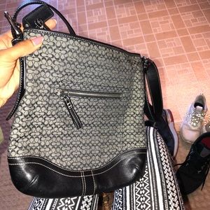 Black and grey coach crossbody